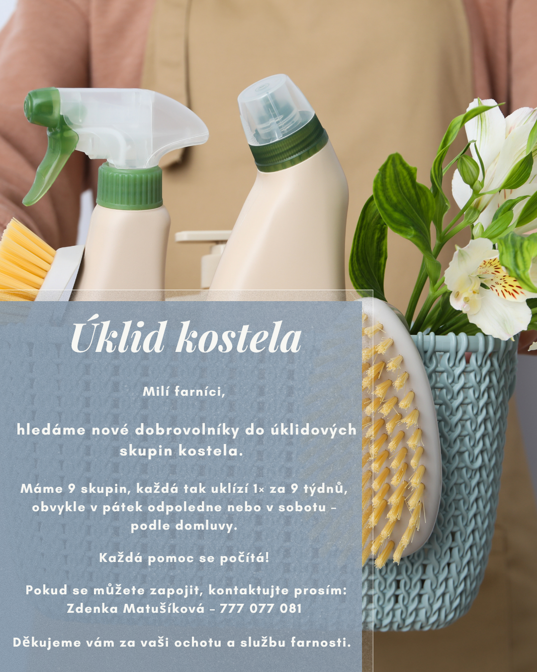 Úklid kostela – hledáme dobrovolníky